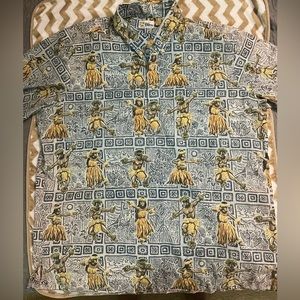 Vintage‎ Reyn Spooner Button Aloha Shirt 2XL Hawaiian Traditional Hula Rare XXL